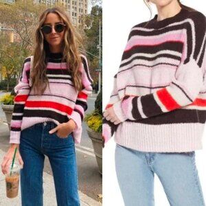 ⭐️ SOMETHING NAVY Stripe Pink Multicolor Sweater M